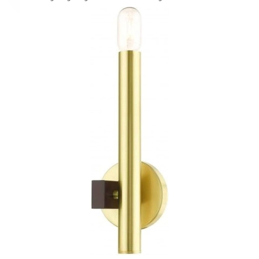 Livex Lighting 1 Light Satin Brass ADA Single Sconce Size:5.13 x 14